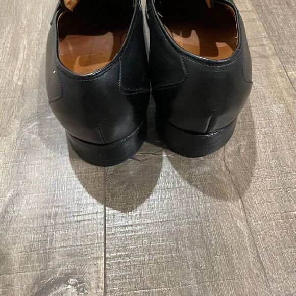 Alan McAfee Mens 10.5 C Black Leather Macaflex Loafers Dress Shoes Made England - Picture 8 of 14